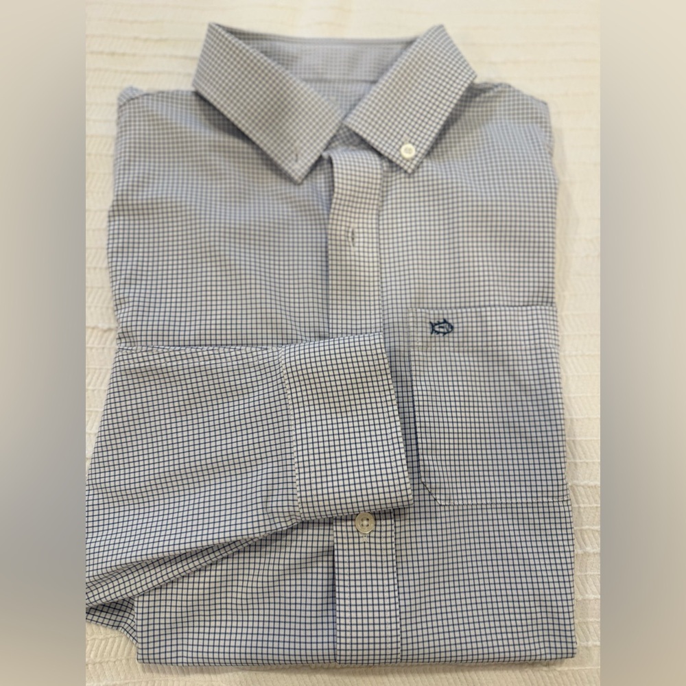 Southern Tide Boys Mini Gingham Button Down Shirt XL